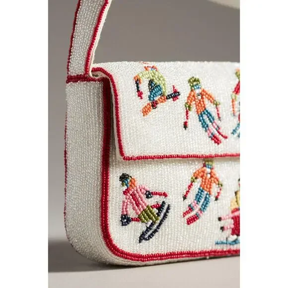 Anthropologie Fiona Beaded Bag Skiers Edition - Picture 2 of 12